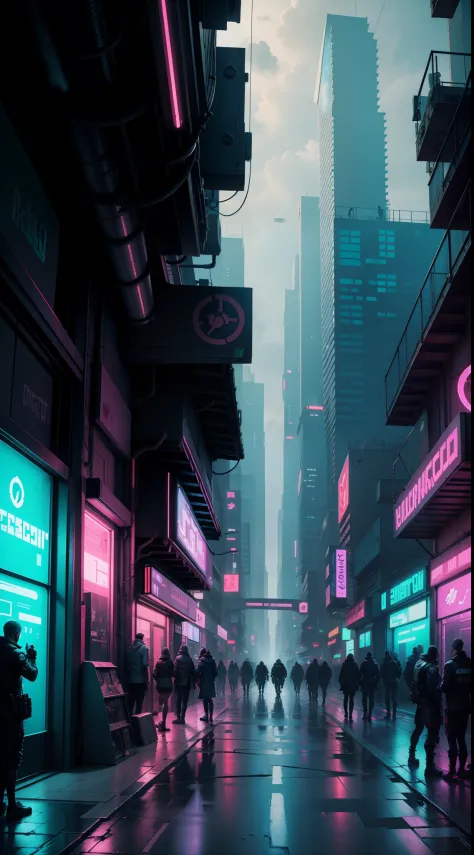 cyberpunk city street