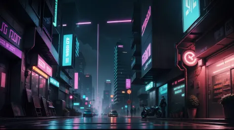 cyberpunk city street background