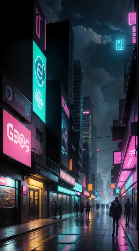 cyberpunk city street