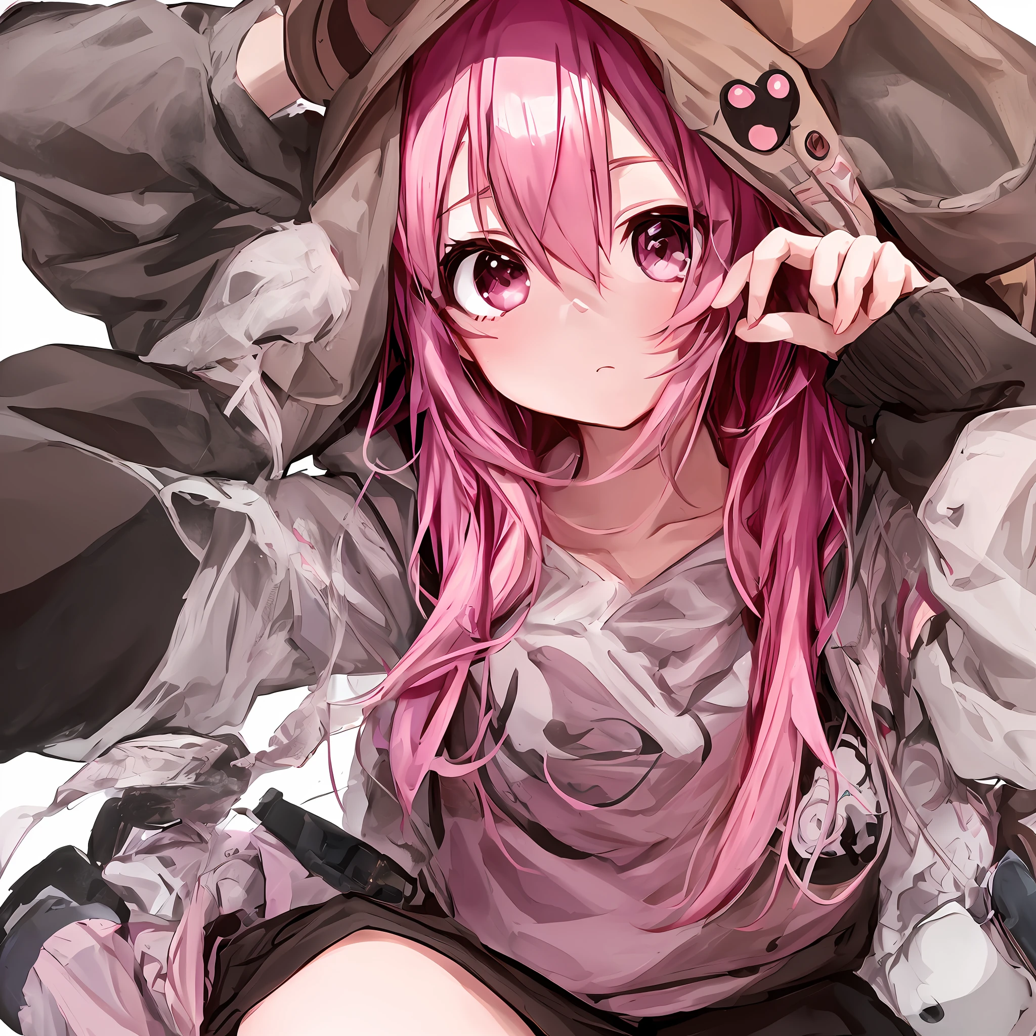 Cute anime girl in hoodie hotsell