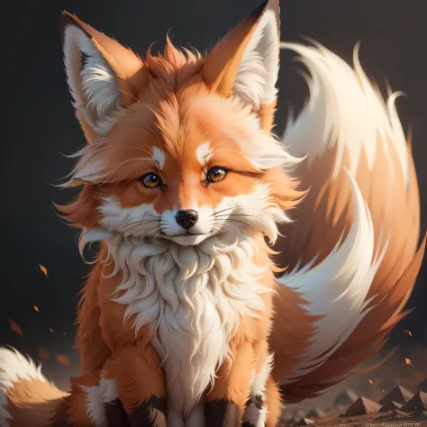 Fluffy beautiful fox