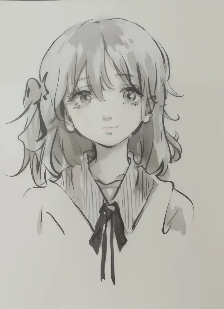 A painting of a girl carrying a bird on her shoulder, anime sketch, Portrait of an anime girl, Anime style portrait, anime portrait, An anime girl, portrait of an anime girl, Anime girl, Line sketch!!, portrait of cute anime girl, anime moe art style, chih...