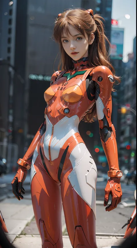 (realistic: 1.3) (original: 1.2), masterpiece, best quality, (((beautiful clean face))), fullbody, ((robot girl, mecha)), broken armor, mechanical halo, mechanical arms, white hair, long hair, ceramic body, thigh gap, small breast, cyber background, extrem...