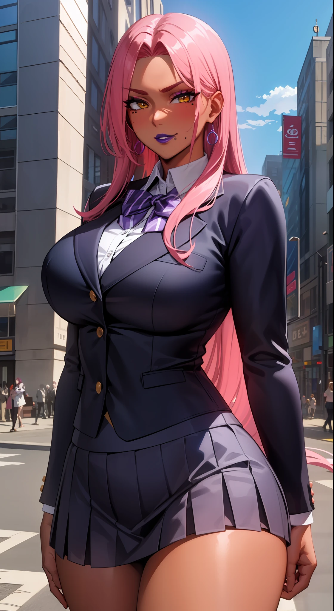 Anime character dressed in a school uniform posing for a picture - SeaArt AI