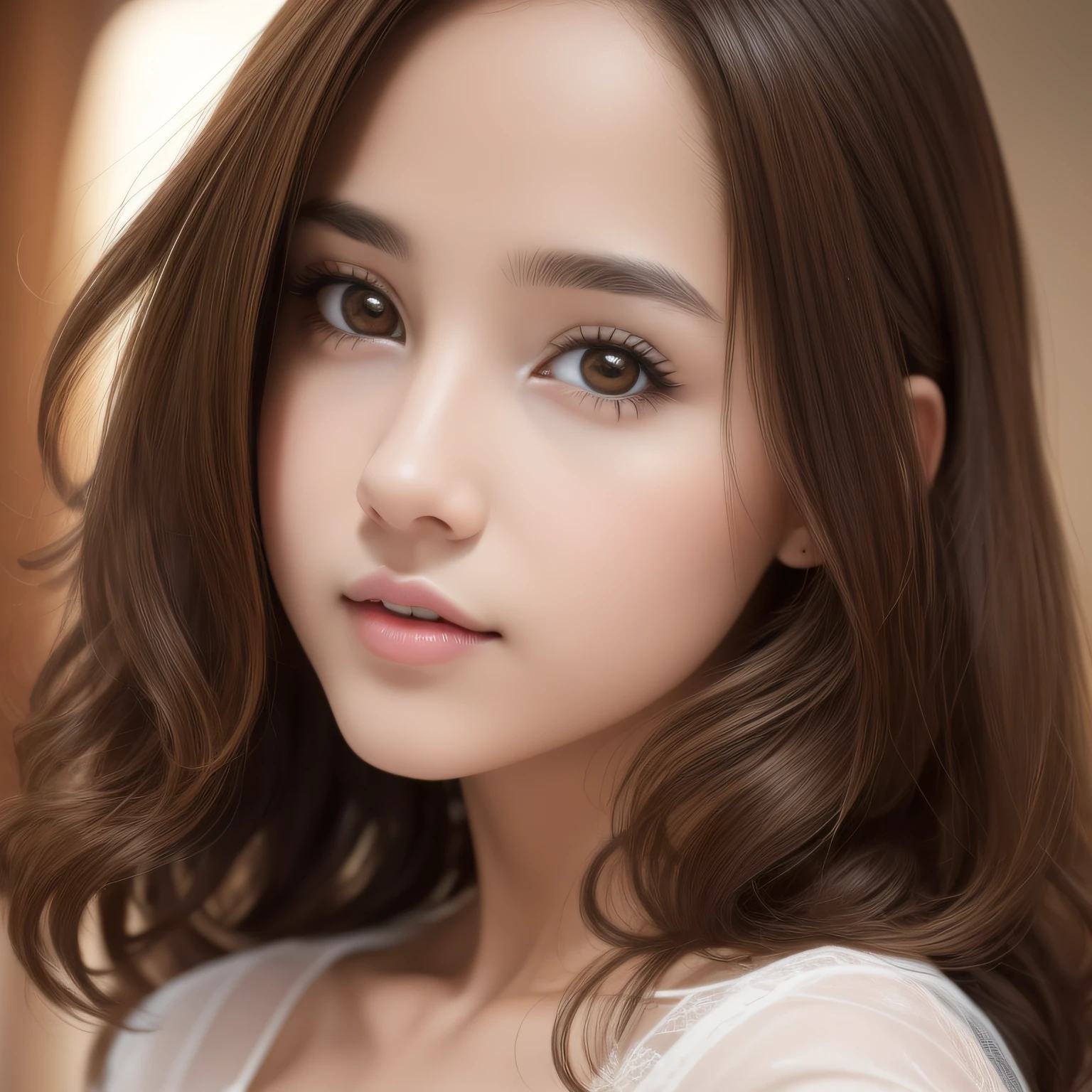 best quality, masterpiece, (realistic:1.2), 1 girl, brown hair, brown eyes, Front, detailed face, beautiful eyes