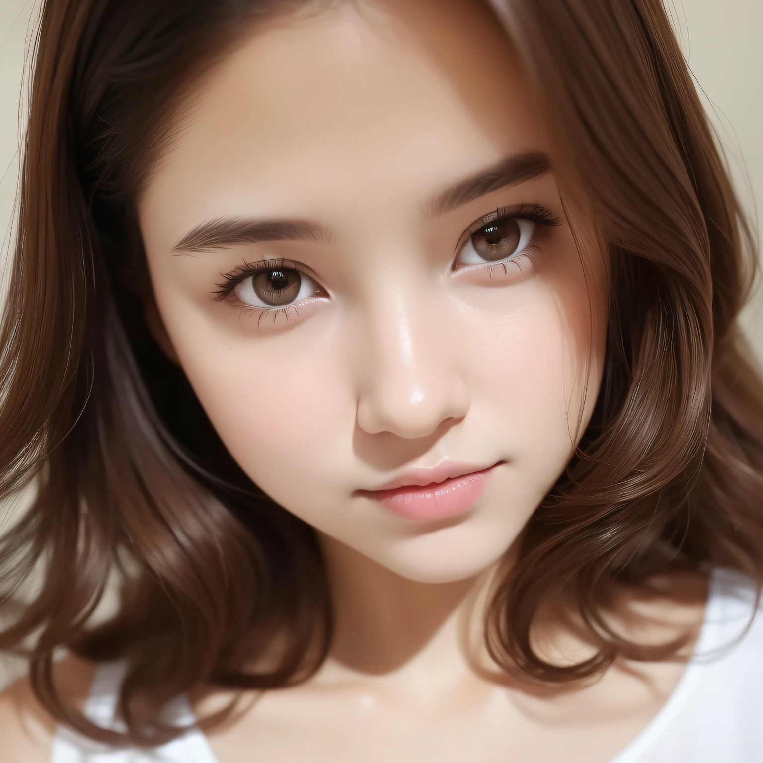 best quality, masterpiece, (realistic:1.2), 1 girl, brown hair, brown eyes, Front, detailed face, beautiful eyes