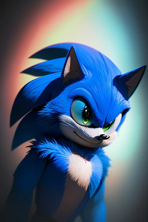High quality,  hd, best quality, masterpiece, basesonic, realistic texture, blue fur