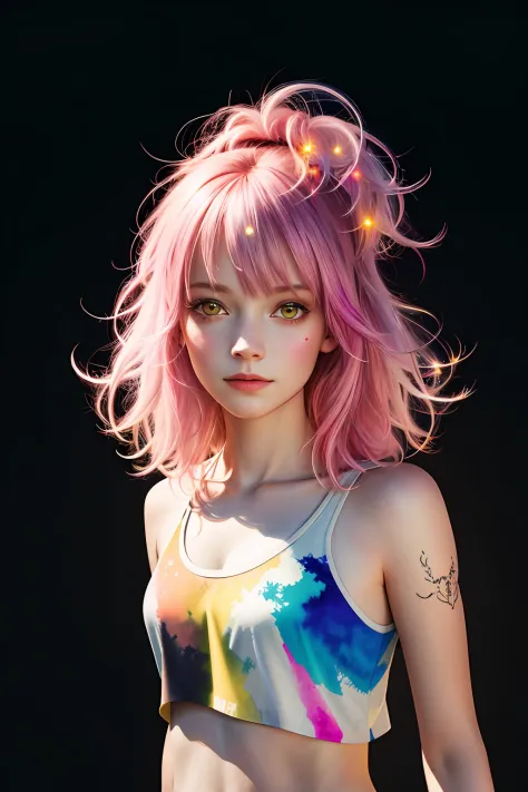 (highres, best quality:1.2), radiance, soft contours, beautiful drawing, upper body, concept art, detailed background, bright colors,
1girl, (8k, best quality, masterpiece:1.2),(best quality:1.0), (ultra highres:1.0), watercolor,   solo,  yellow eyes, pink...