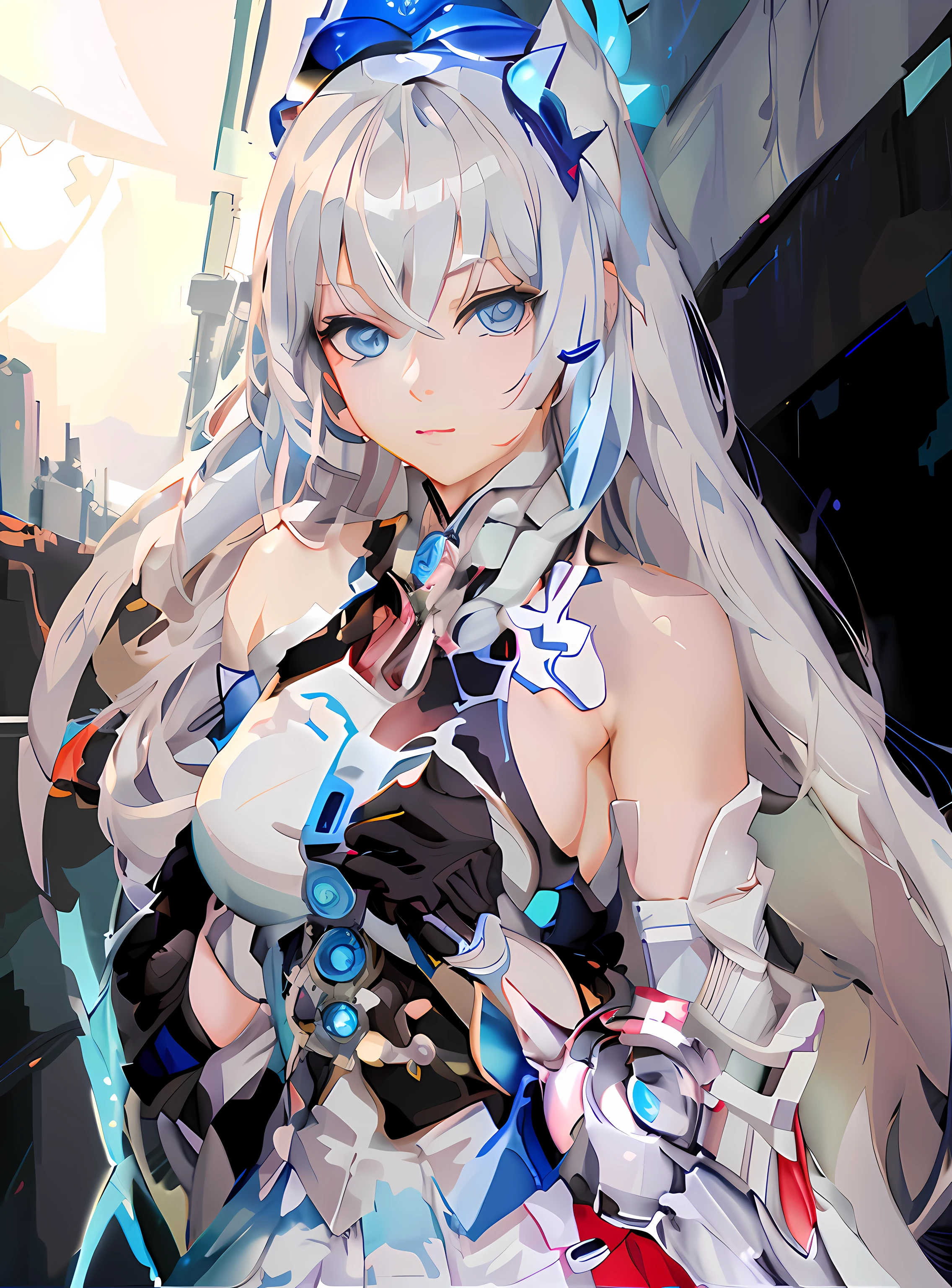 anime girl with long white hair and blue eyes posing for a picture, beautiful and seductive anime woman, Beautiful anime girl, Rossdraws digital painting, advanced digital anime art, White Cat Girl, Girl with white hair, perfect android girl, 2. 5 D CGI anime fantasy artwork, Beautiful anime woman, Rosla 1. 0, Detailed digital anime art, wlop rossdraws