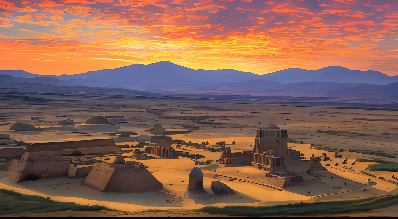 An empire of more than seven hundred years, Axum Africa, stunning photographic view of the sunset landscape, master part, trending in cgsociety, 4k, 8k, disco Rigido, [art-station:1], arte conceitual, altamente detalhado, foco nítido, [Subsurface scattering:1], art by Gabriel Lekegian and Abbas domains of Axum during the Middle Ages and early Modern Ages