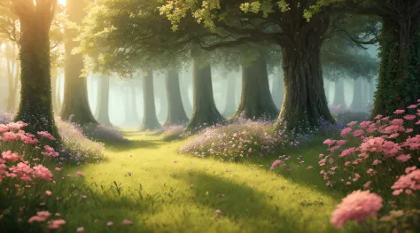 masterpiece, best quality, high quality,extremely detailed CG unity 8k wallpaper, An enchanting and dreamy scene of a fantasy fo...