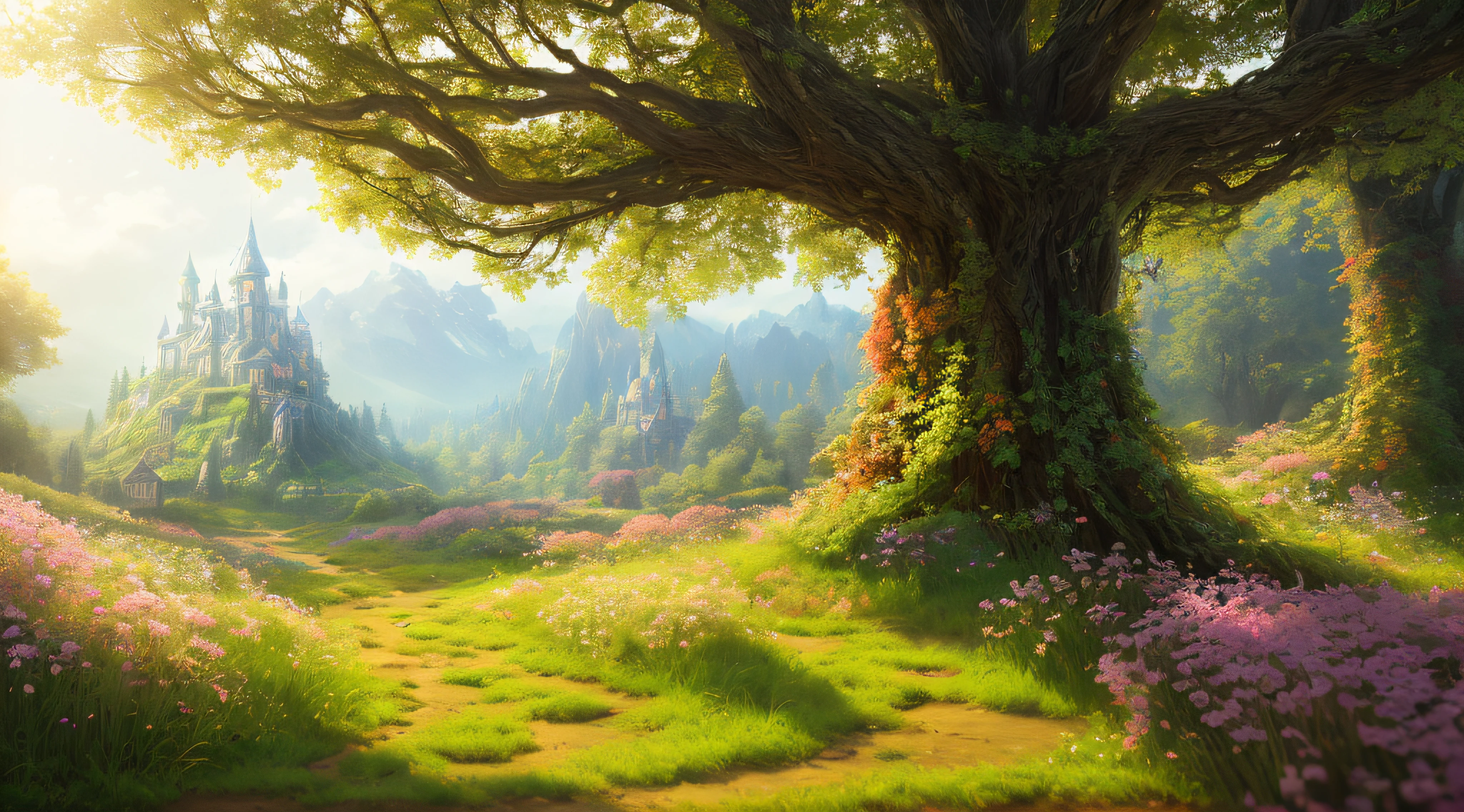 masterpiece, best quality, high quality,extremely detailed CG unity 8k wallpaper, An enchanting and dreamy scene of a fantasy forest, with towering trees, glowing mushrooms, and hidden fairy glens, creating a sense of mystique and enchantment, artstation, digital illustration, intricate, trending, pastel colors, oil paiting, award winning photography, Bokeh, Depth of Field, HDR, bloom, Chromatic Aberration ,Photorealistic,extremely detailed, trending on artstation, trending on CGsociety, Intricate, High Detail, dramatic, art by midjourney