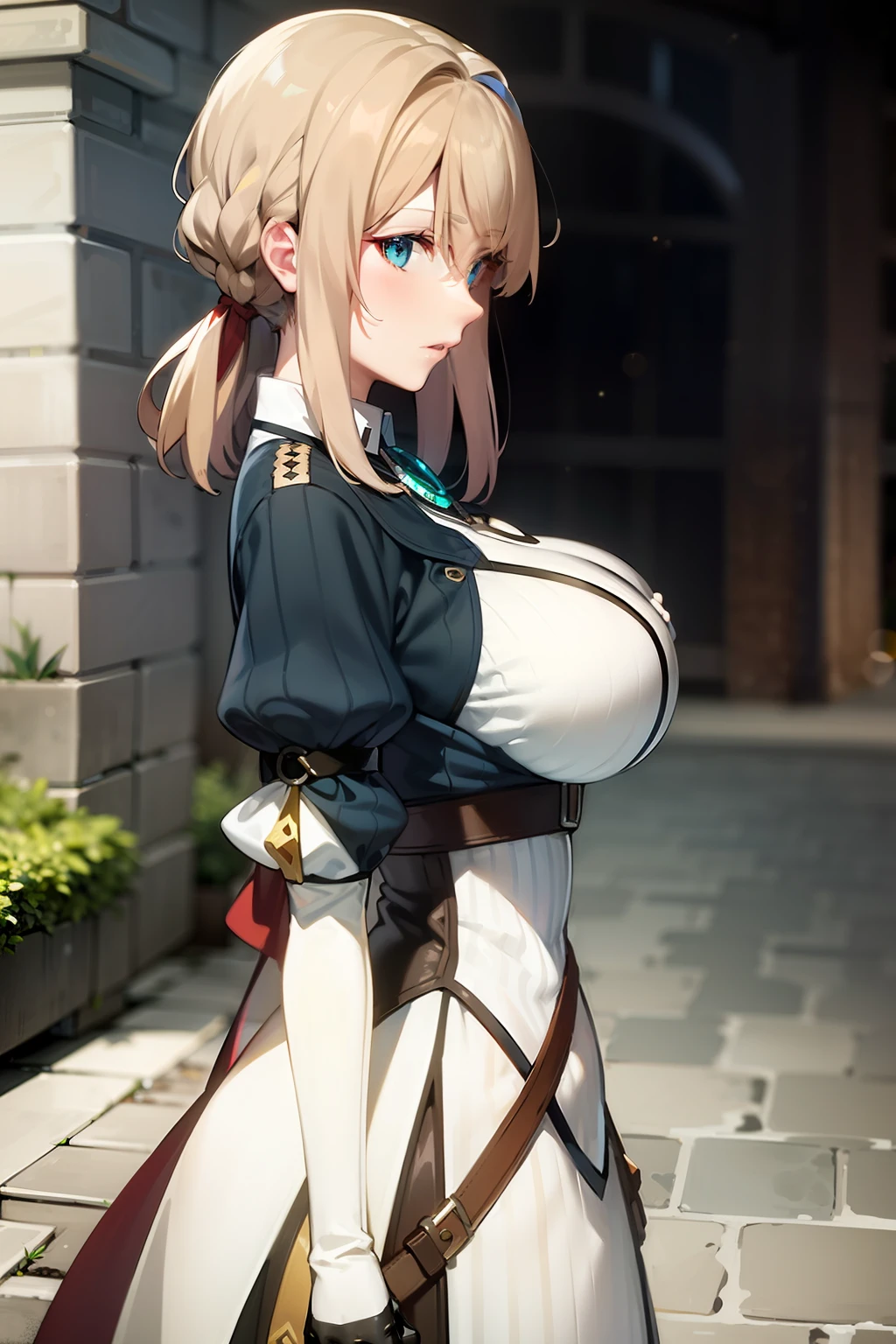 Anime girl in a white dress with a sword and a brown belt - SeaArt AI