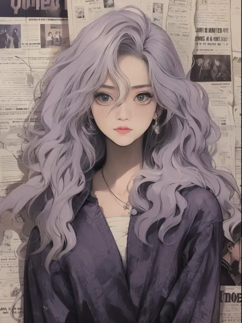 anime - a portrait of a long woman in style, gray hair, guviz-style artwork, guviz, whaite hair, silber hair, a beautiful anime ...