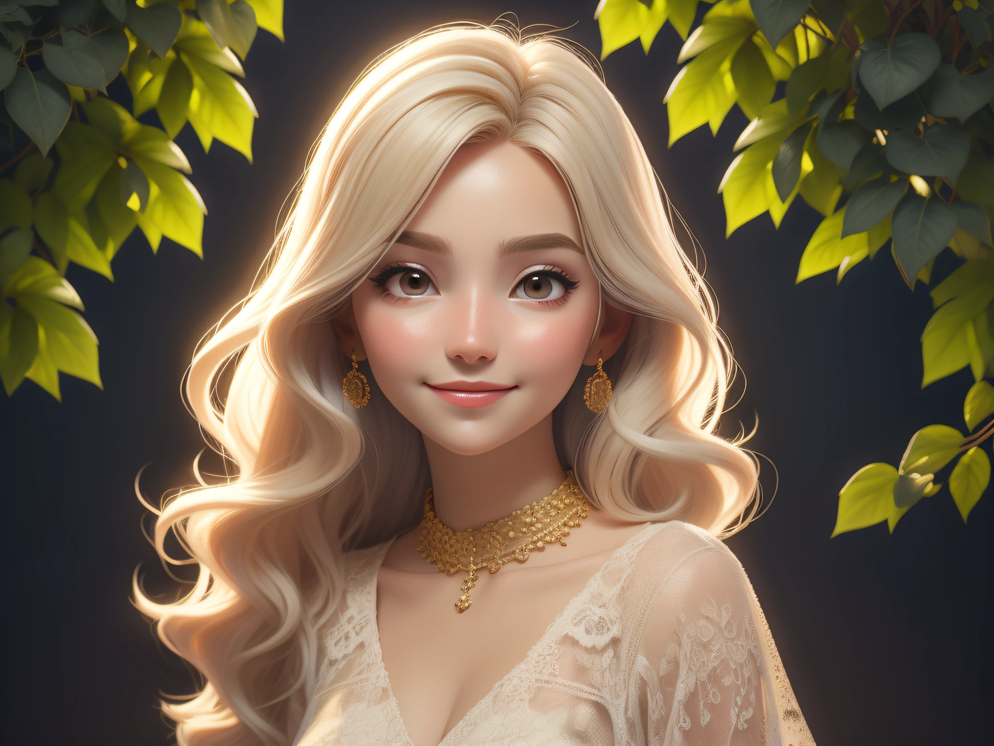 dynamic lighting, (((Hanging Gardens of Babylon))), (cute:1.3), blonde hair, (pale skin:1.1), (soft smiling:1.1), detailed face, detailed gray eyes, detailed skin texture, sun ray, by ilya kuvshinov, nina masic, natural lighting, subsurface scattering, f2, ornate, 35mm, wide shot, retina, textured skin, anatomically correct, best quality, award winning