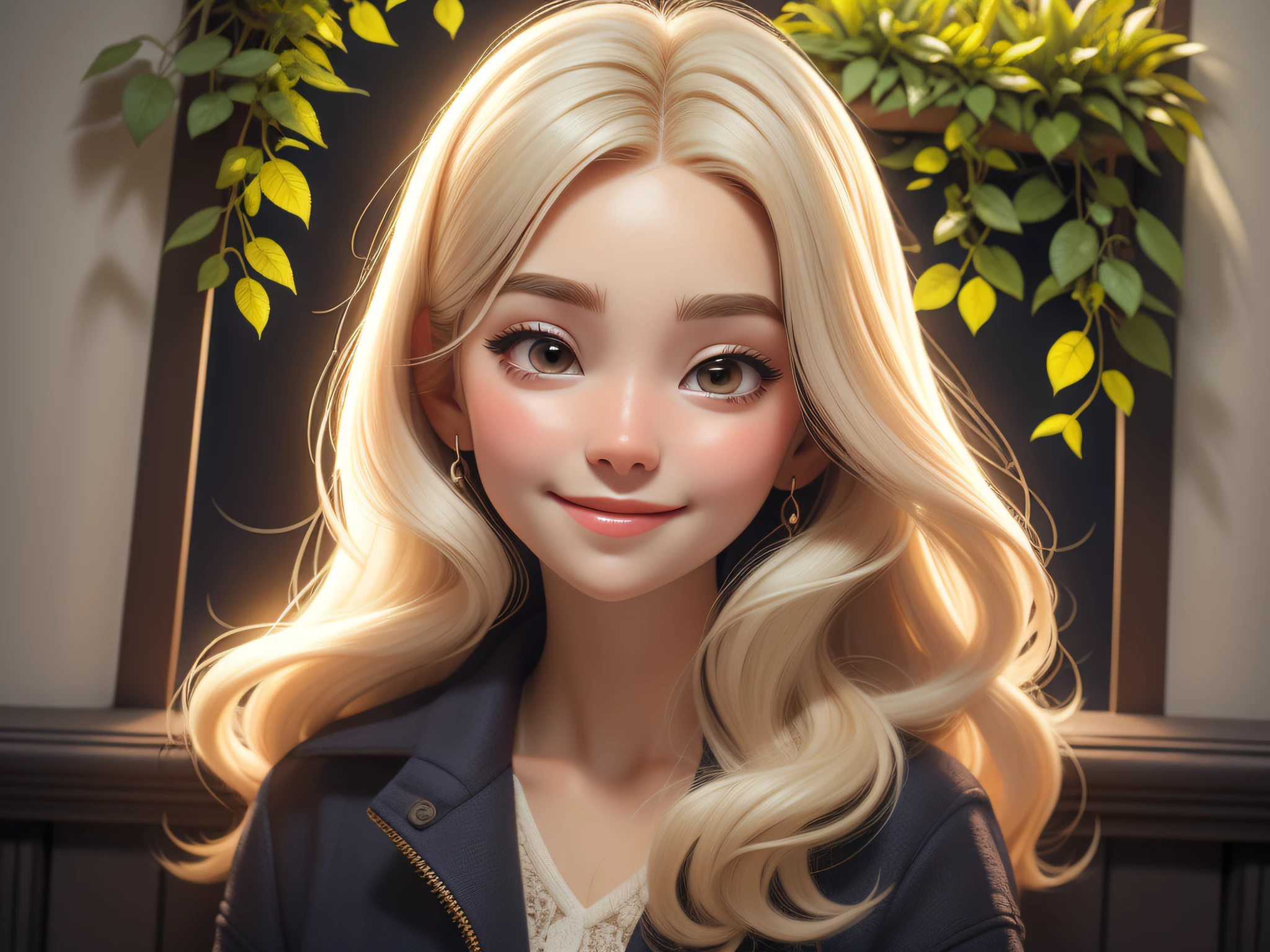 dynamic lighting, (((Hanging Gardens of Babylon))), (cute:1.3), blonde hair, (pale skin:1.1), (soft smiling:1.1), detailed face, detailed gray eyes, detailed skin texture, sun ray, by ilya kuvshinov, nina masic, natural lighting, subsurface scattering, f2, ornate, 35mm, wide shot, retina, textured skin, anatomically correct, best quality, award winning