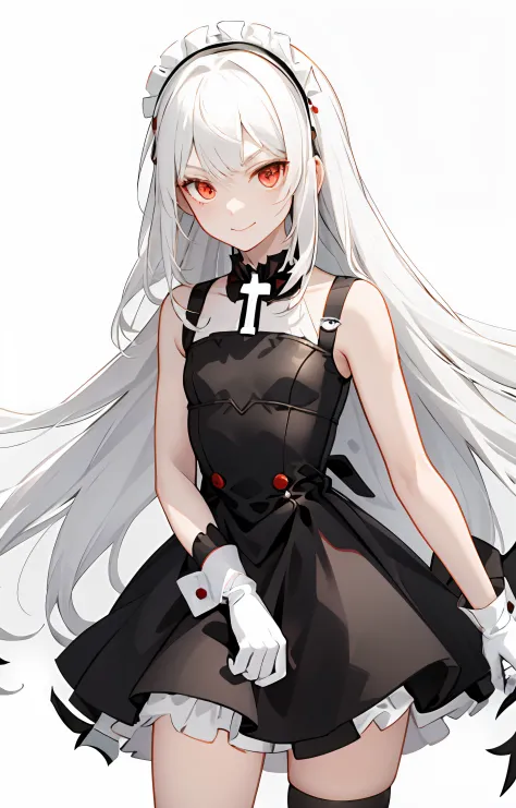 white-haired and red-eyed loli