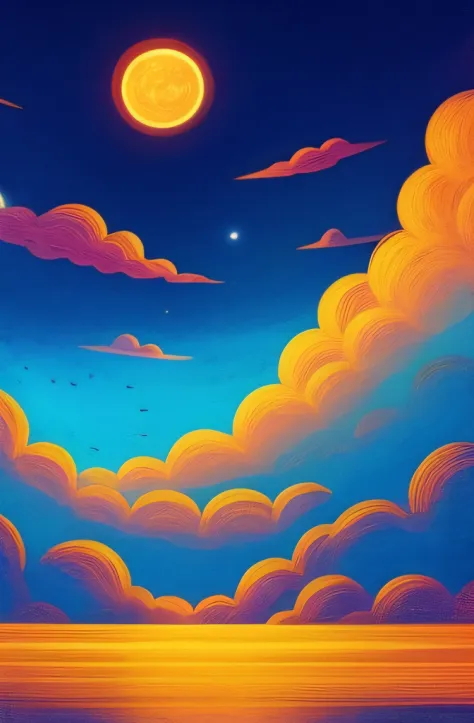 upp，​​clouds，suns，coils，illustration，dream magical