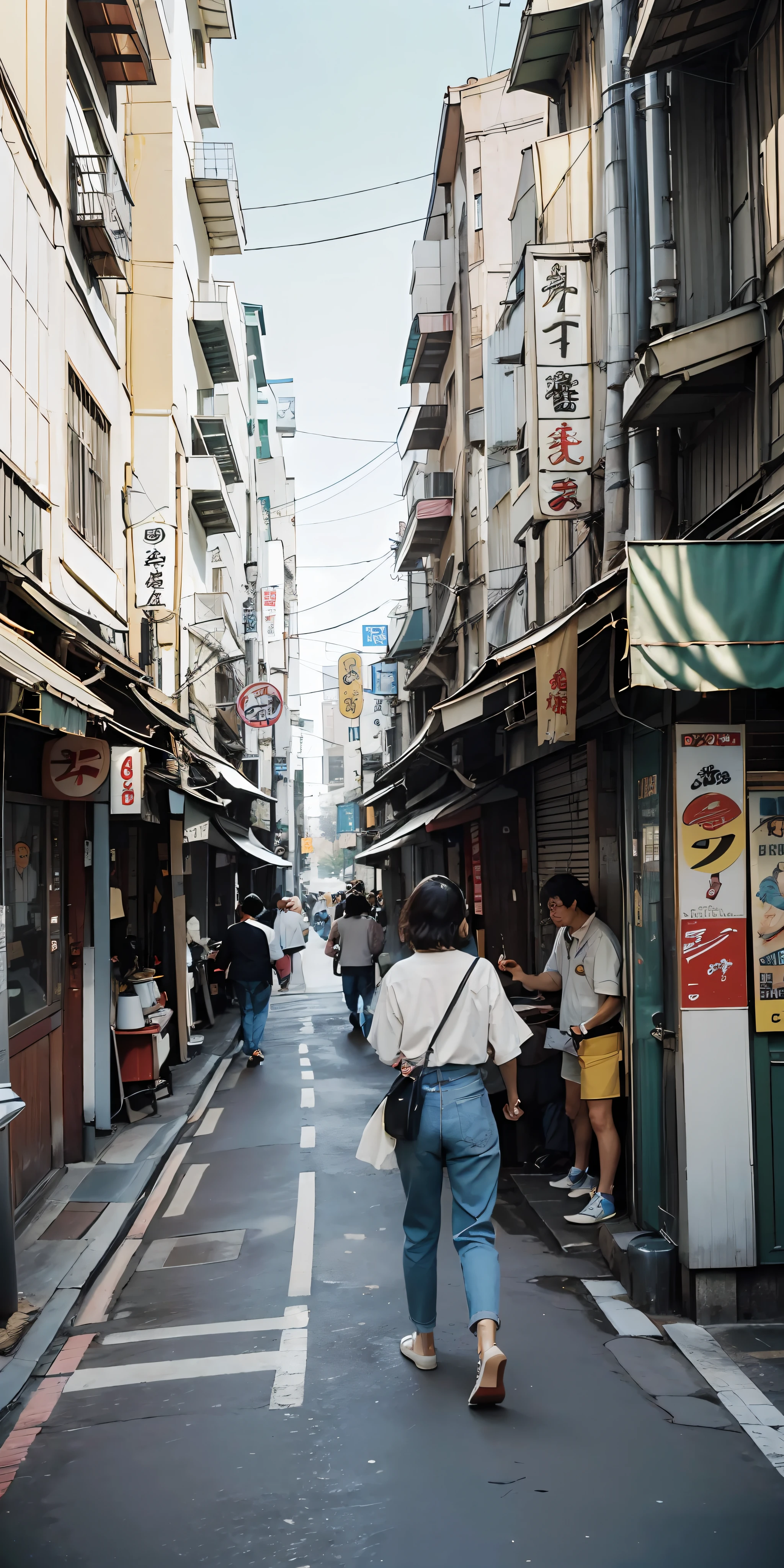 There are a lot of cars and people on the city streets, Japan 1980s, downtown Japan, streets of Tokyo, streets of Japan, vintage footage of streets of Tokyo, streets of Tokyo set in 1982, streets of Tokyo, photos of Japan in the 80s, streets of Japan, in the streets of Tokyo, Kodachrome : : 8 k, vintage photo, 1970s print