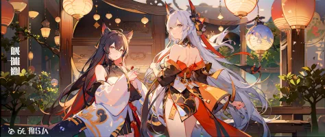 Anime characters in shop windows with oriental decorations, 《azur lane》role, A scene from the《azur lane》videogame, onmyoji, Kantai collection style, krenz cushart and wenjun lin, trending on cgstation, Official artwork, trending on artstation pixiv, azur lane style, An anime cover, Onmyoji detailed art