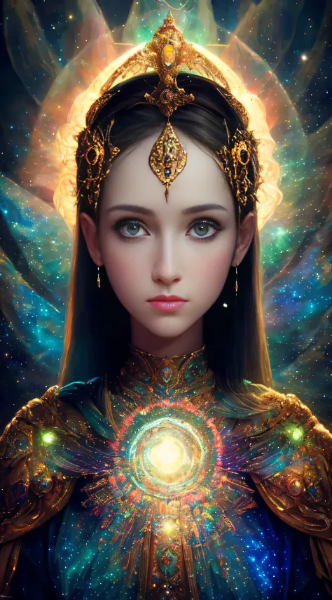 ((best quality)), ((masterpiece)), ((realistic)), portrait,
1girl, celestial, deity, goddess, light particles, halo, looking at ...