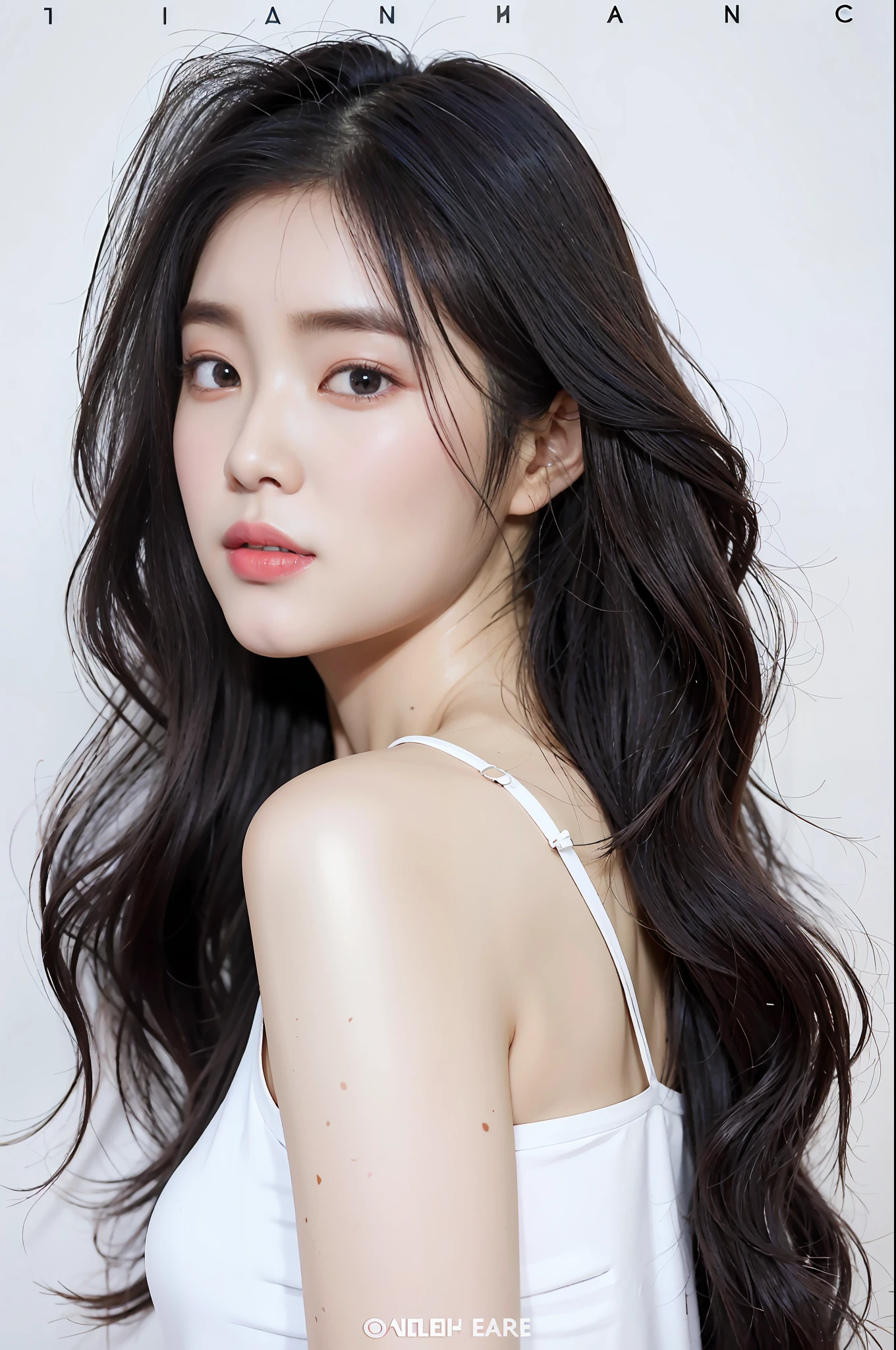 araffe asian woman with long dark hair and white top, jaeyeon nam, gorgeous young korean woman, lee ji - eun, lee ji-eun, beautiful young korean woman, hwang se - on, gongbi, beautiful south korean woman, female actress from korea, cute korean actress, heonhwa choe, dilraba dilmurat, lu ji