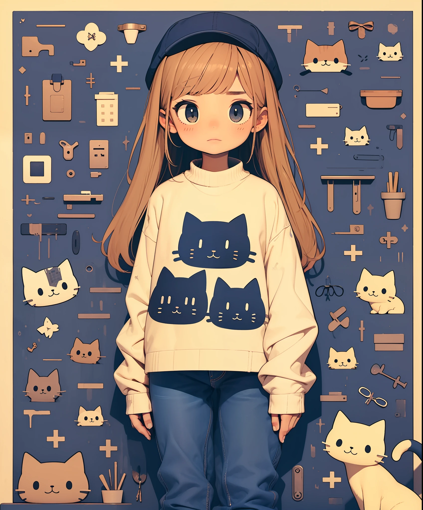 masterpiece,best quality,1girl,cat,long sleeves,
