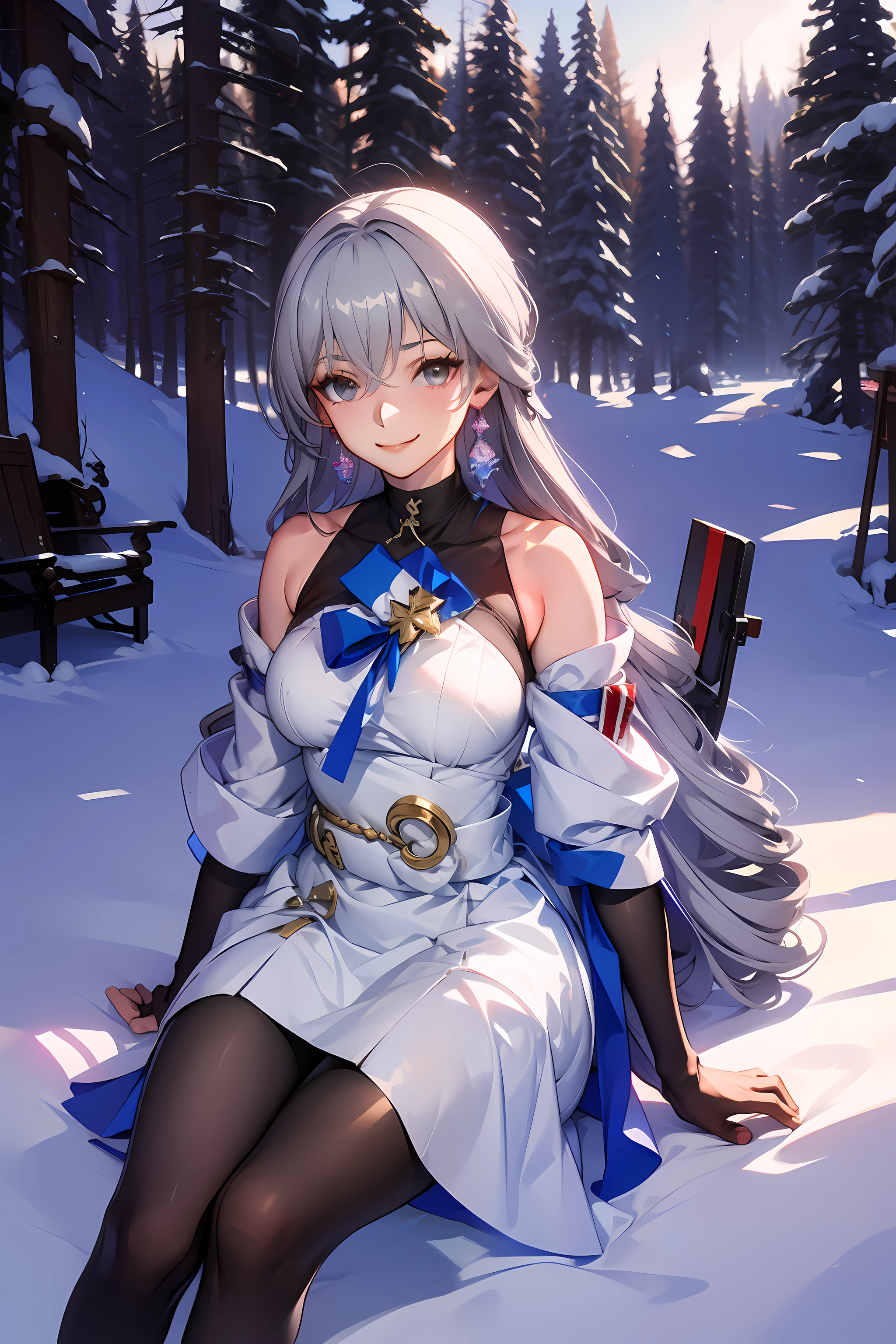 (masterpiece),best quality, expressive eyes, perfect face, 1girl,
big breast, H-cup, good breast, beautiful, gorgeous,anime,girl,lora, floating clothes, tent chest ,
 nipple visible  though clothes,ph bronya,
1girl,
solo,
earrings,
long hair,
grey hair,
drill hair,
grey eyes,crazy smile,yameroyandere,yandere,crazy eyes,dark,glowing eyes,shaded face,empty eyes,w sitting, w sitting on ground,legs on ground,arms between legs, hands between thighs,both arms between legs