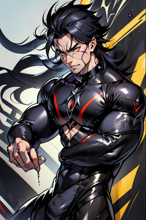 《the original god》arataki kazuto  , male people， chest muscle， sexy , venom symbiote for your body, black mucus of the body , in...