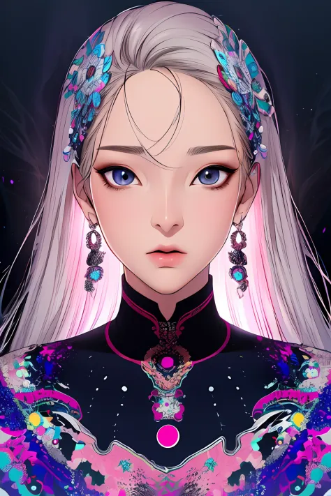 (absurdres, highres, ultra detailed), 1girl, solo, extremely detailed eyes, (official art, beautiful and aesthetic:1.2), (fractal art:1.3), colorful, highest detailed