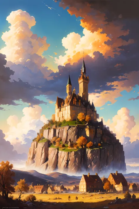 dreamlikeart absurdres highres masterpiece best quality
Alois Arnegger Antoine Blanchard
town castle forest desert sky clouds, battle