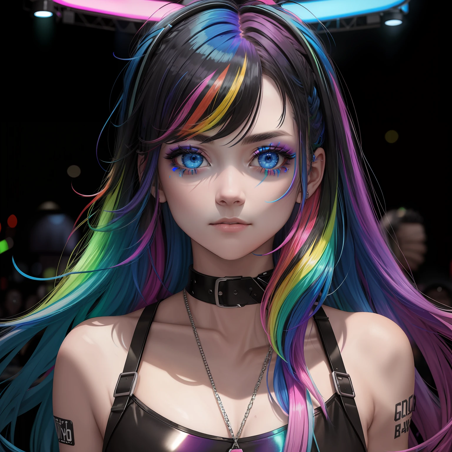 masterpiece, best quality, rainbow_hair, outlaw, blue_eyes - SeaArt AI