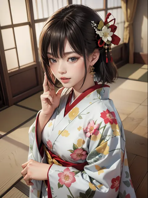 Master Pieces,hyper quality, Hyper Detailed,Perfect drawing,独奏、Beauty in the world、Komono、Japanese dress、Black-haired、Japanese h...