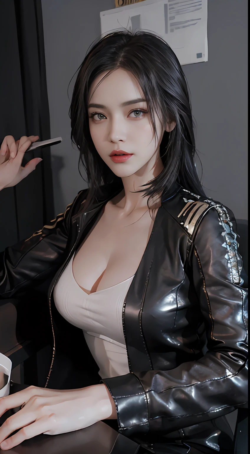 ((Best quality)), ((masterpiece)), (detailed:1.4), 3D, an image of a beautiful cyberpunk female,HDR (High Dynamic Range),Ray Tracing,NVIDIA RTX,Super-Resolution,Unreal 5,Subsurface scattering,PBR Texturing,Post-processing,Anisotropic Filtering,Depth-of-field,Maximum clarity and sharpness,Multi-layered textures,Albedo and Specular maps,Surface shading,Accurate simulation of light-material interaction,Perfect proportions,Octane Render,Two-tone lighting,Wide aperture,Low ISO,White balance,Rule of thirds,8K RAW,