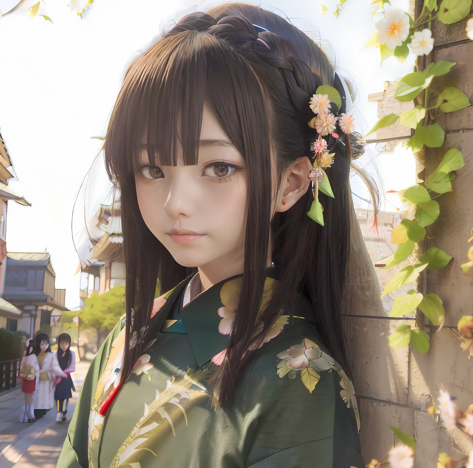 anime girl with long hair and flower in her hair, Guviz-style artwork, Guviz, Realistic anime 3 D style, Photorealistic anime, 3 d anime realistic, Realistic young anime girl, Palace ， A girl in Hanfu, a beautiful anime portrait, photorealistic anime girl rendering, Kawaii realistic portrait, Smooth anime CG art, Beautiful anime girl