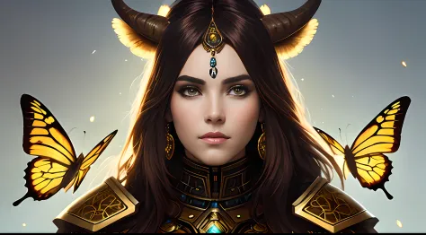 8k portrait of beautiful cyborg with brown hair,  （tauren：1.4）highly detailed, majestic, digital photography, art by artgerm and...