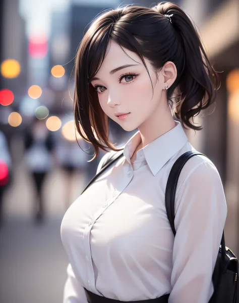 (event companion:1.5, midtown street background:1.5, standing on turn-table:1.5), photo realistic, anime style, (8k, RAW photo, ...