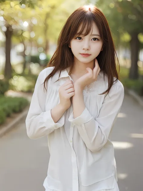 15 years old, Solo, (Japan middle school girl), (layered hair