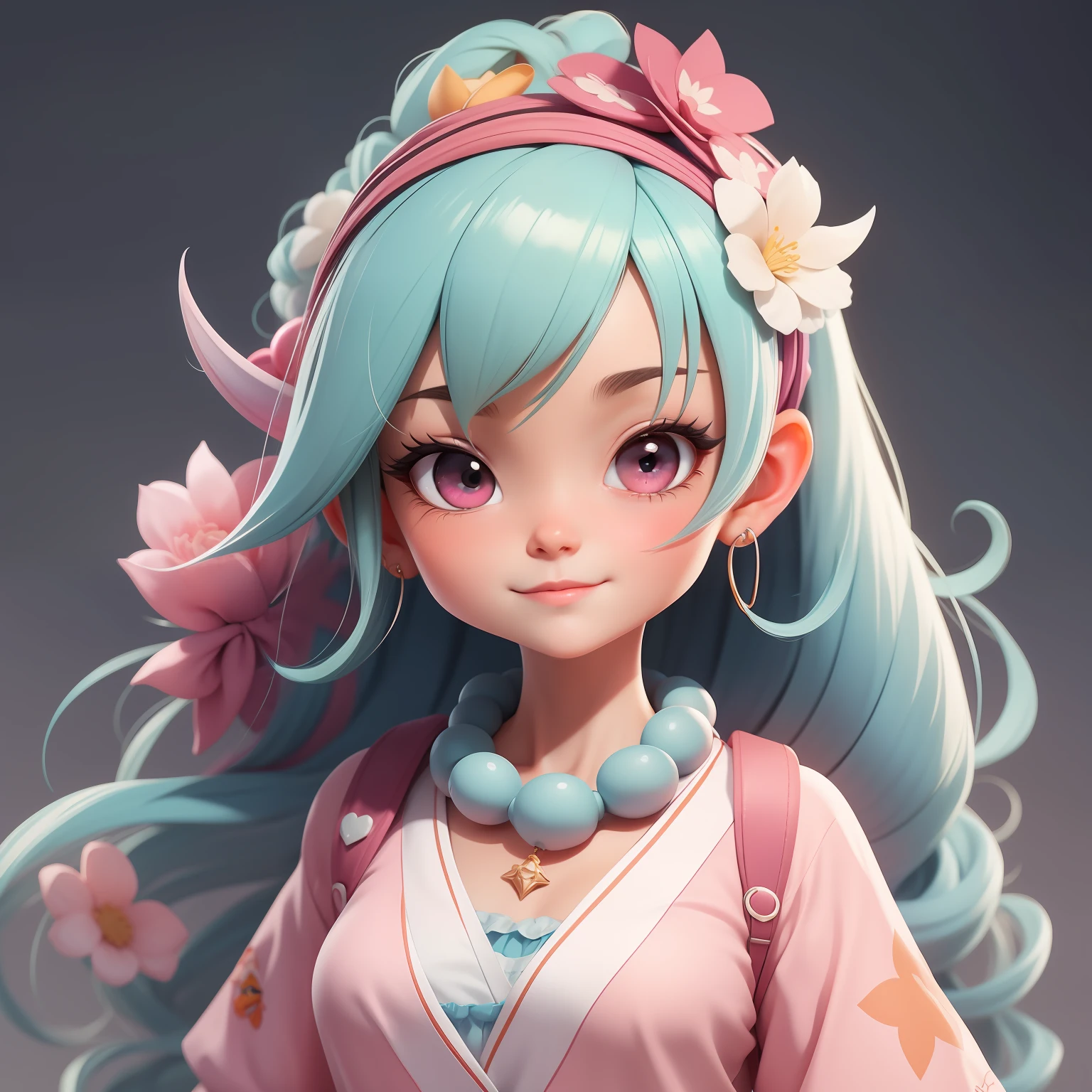 uma garota japonesa fofa super bonito, corpo inteiro, Hair Accessories, presos, Coloridos, olhos delicados, sorrindo, roupas jovens e detalhadas, clean background and bright 3D rendering, OC rendering, 8k, Foco suave, fino Glossysuper detalhe --ar 3:6 50 --q 2 --niji 5 --estilo expressivo --s 2