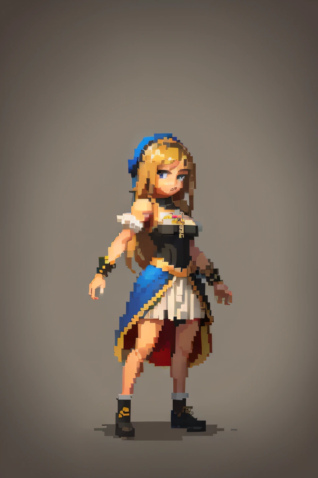 ((masterpiece)), top quality, (best quality), (hight delail) ,pixel art, 1girl, full body