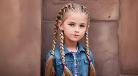 girl CHILD 10 years old, Russian blonde in braids, gelado, diversas cores.