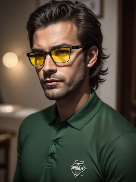 futuristic glasses of polarized lens of yellow color
