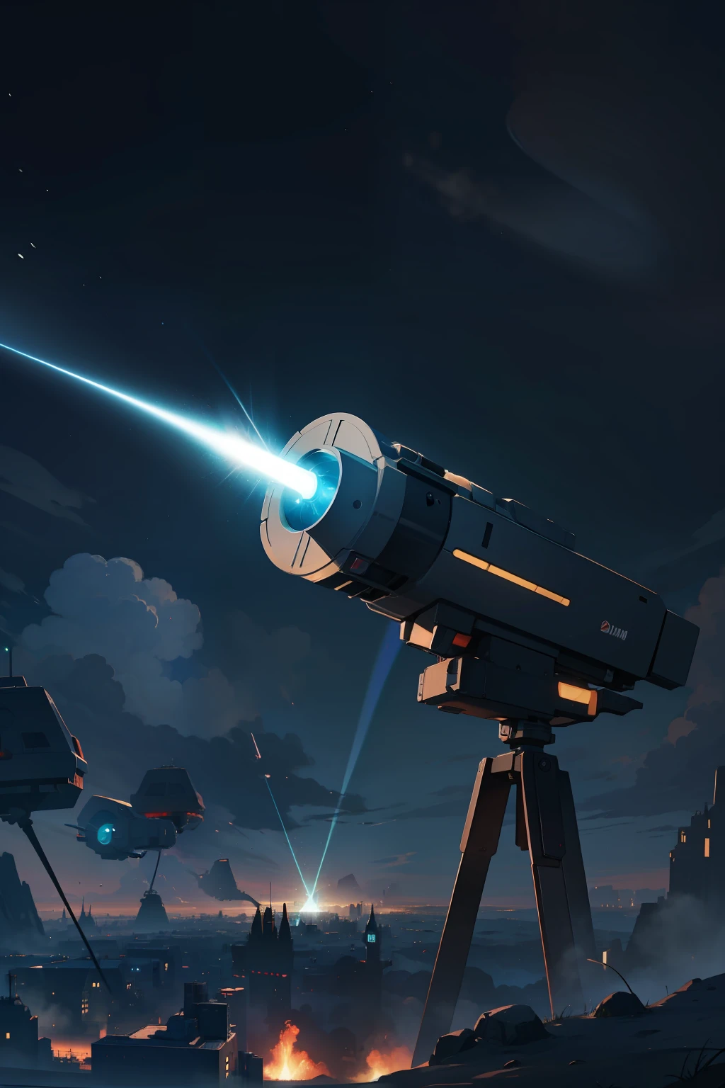 High quality, Laser cannon.,animations, landscape