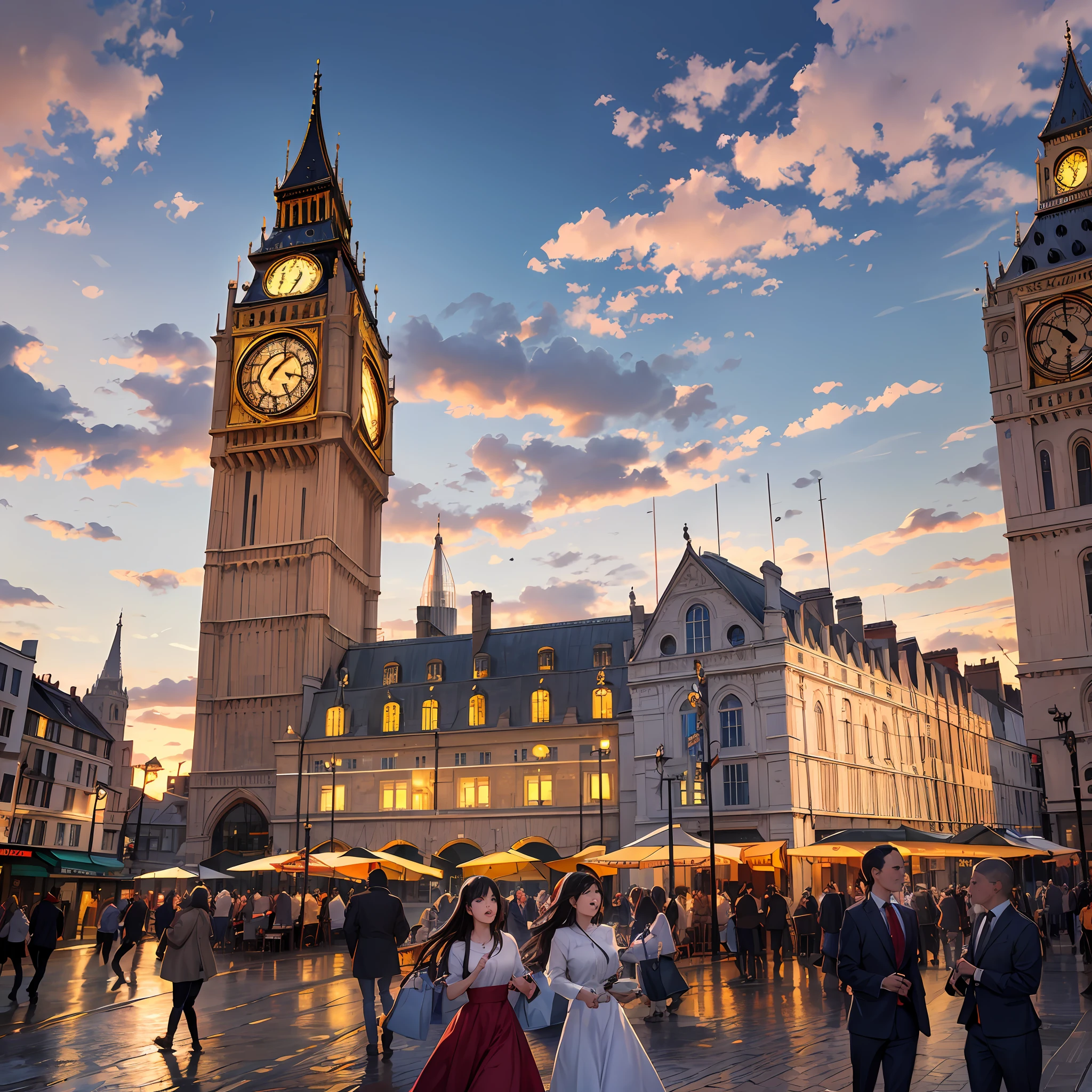 In the heart of London, a 19-year-old beautiful girl named Emily embarked on her first-ever journey to this iconic city. With her bright blue eyes filled with wonder and her golden hair flowing in the gentle breeze, Emily's allure mirrored the excitement and curiosity that bubbled within her.

From the moment she set foot in London, the city's charm enveloped her. The historical architecture, the bustling streets, and the blend of modernity with tradition created an enchanting tapestry that captivated her heart.

Emily's days in London were a whirlwind of exploration and delight. She visited famous landmarks like Big Ben, Buckingham Palace, and the Tower Bridge, marveling at their grandeur and rich history. Each step she took was filled with awe, as if she were stepping back in time while also experiencing the vibrancy of a thriving metropolis.

The bustling markets and quaint boutiques called out to her, enticing her with treasures to discover. She strolled through Covent Garden, savoring the street performances and relishing in the unique arts and crafts displayed by local artisans.

Food became another delightful adventure for Emily. She tried traditional British dishes like fish and chips, and indulged in afternoon tea at elegant tea houses, savoring the delectable pastries and fine teas with delight.

In the evenings, Emily found herself captivated by the city's vibrant nightlife. The West End's theaters showcased world-class performances, and she immersed herself in the magic of live shows, letting the music and performances sweep her away.

As the sun set over the Thames, Emily often found herself on the banks of the river, feeling a sense of peace and contentment. The city lights reflected on the water's surface, creating a shimmering spectacle that added to the city's allure.