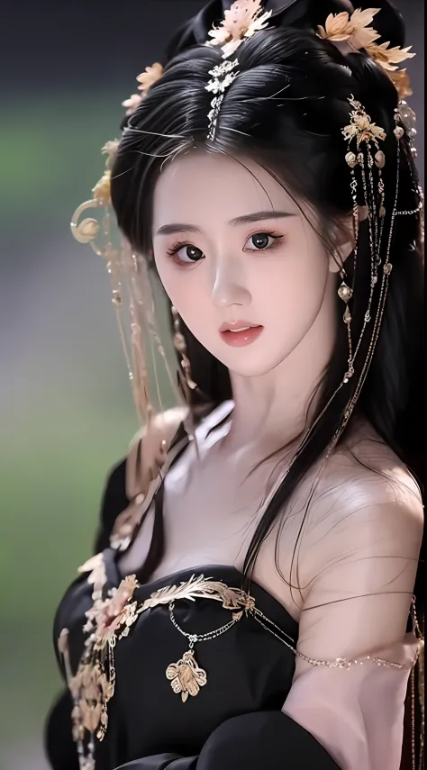 best quality, masterpiece, highres, 1girl, hanfu, lingerie china, hair ornament, necklace, jewelry, Beautiful face, upon_body, t...