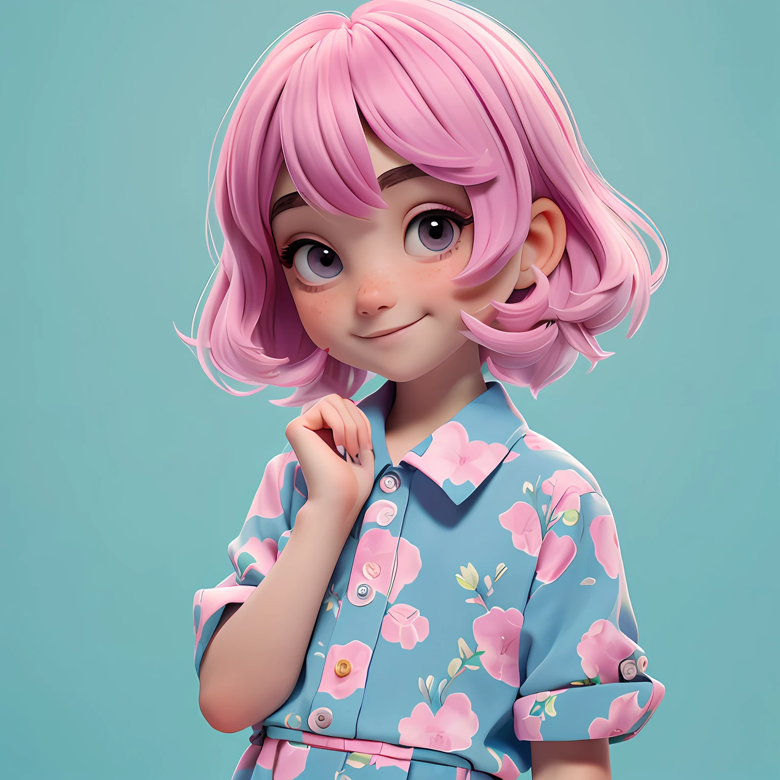 um loli menino, Your hair is stuck, pavor, multicolorido, roupas leves, corpo inteiro, The background is filled with a pastel shade, evoking a sense of lightness and happiness.