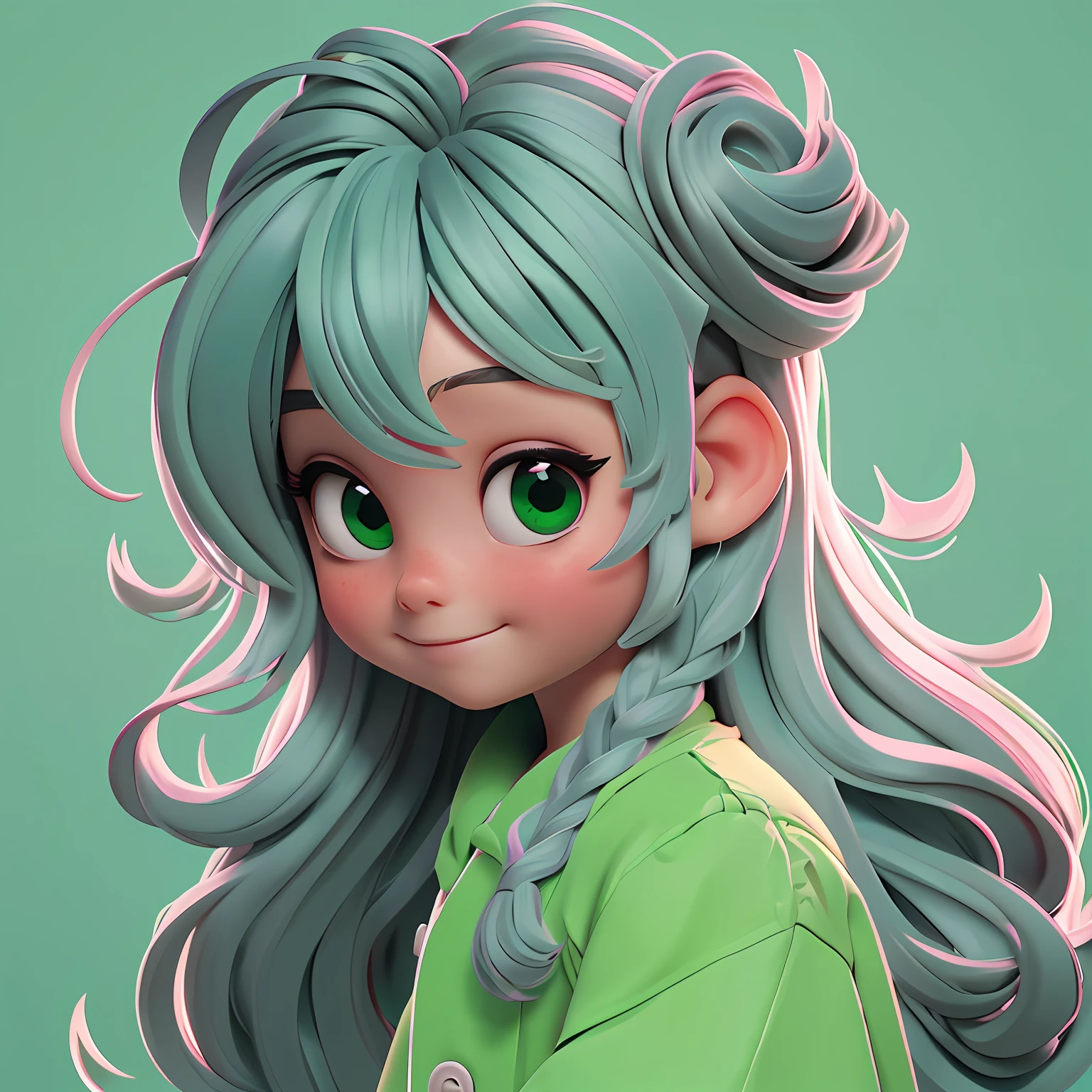 um loli menino, Your hair is stuck, pavor, preto cinza claro, moleton, capuz, corpo inteiro, The background is filled with a pastel green hue, evoking a sense of lightness and happiness.