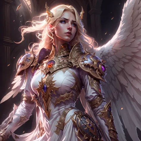 8k, ultra detailed, masterpiece, best quality, (extremely detailed), arafed, dnd art, portrait, full body, aasimar, female, (mas...