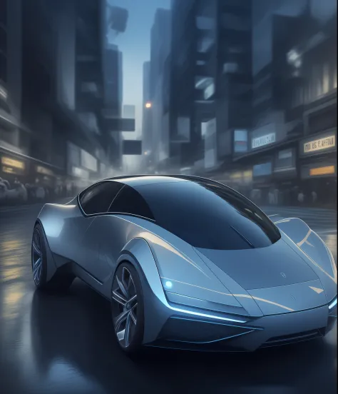 Detailed perfect car, A car from the future , 2035, blurry background
