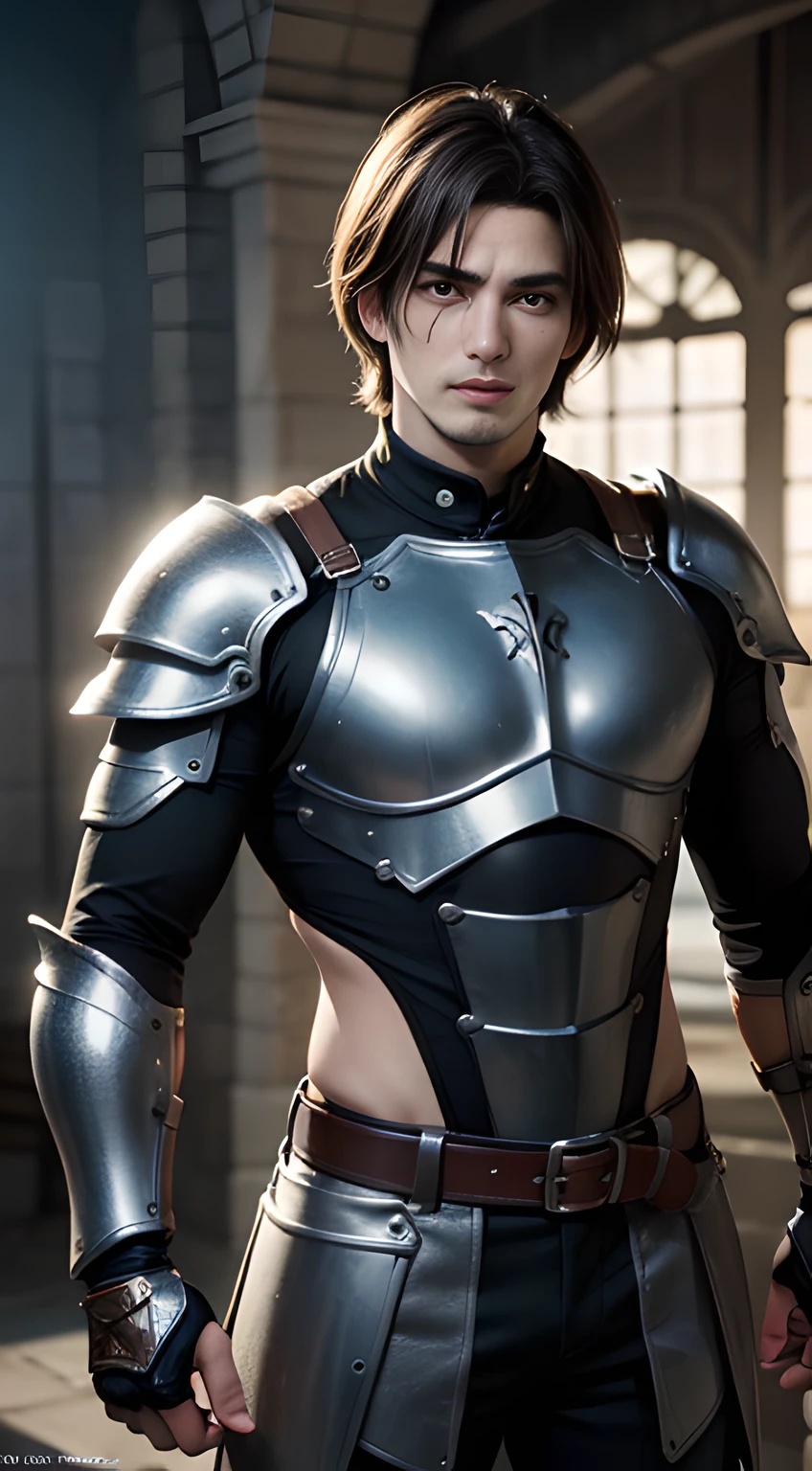 ((Men only)), (cowboy shot), (Handsome muscle male gladiator in his 20s